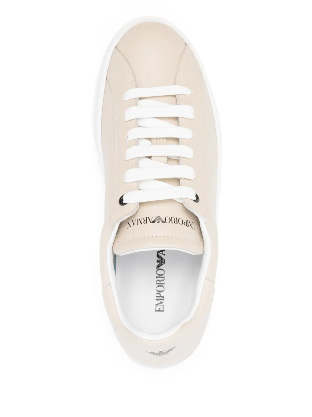 Emporio Armani Leren sneakers Beige