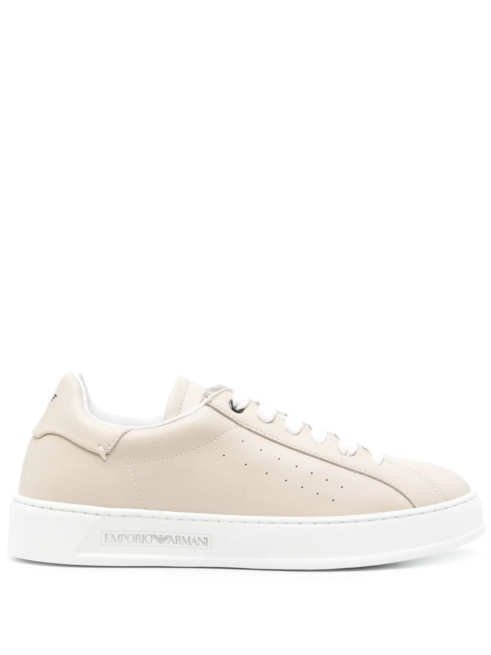 Emporio Armani Leren sneakers Beige