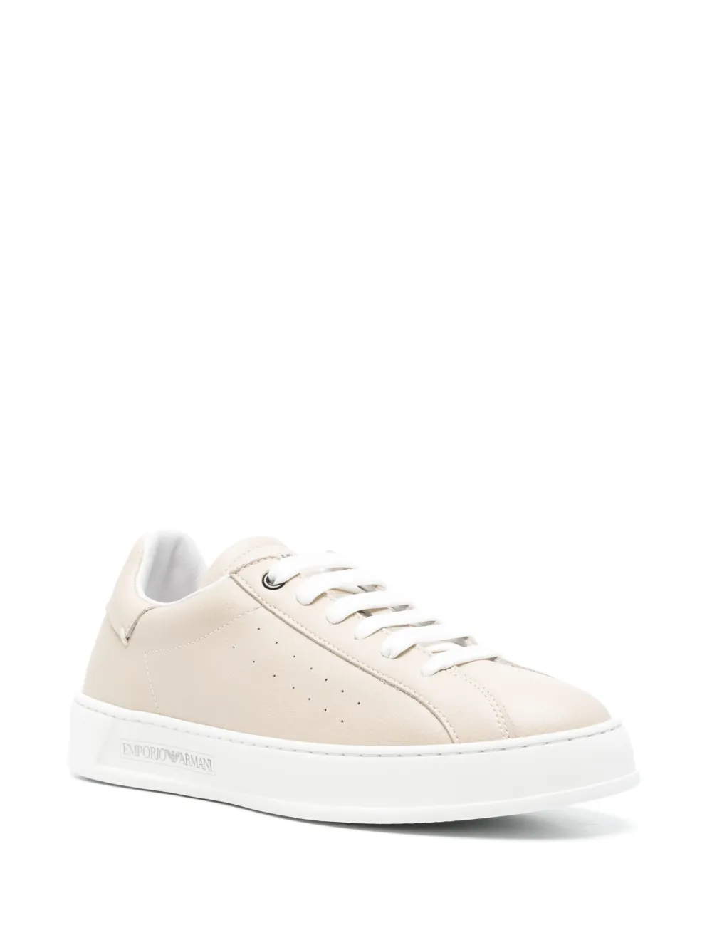 Emporio Armani Leren sneakers Beige