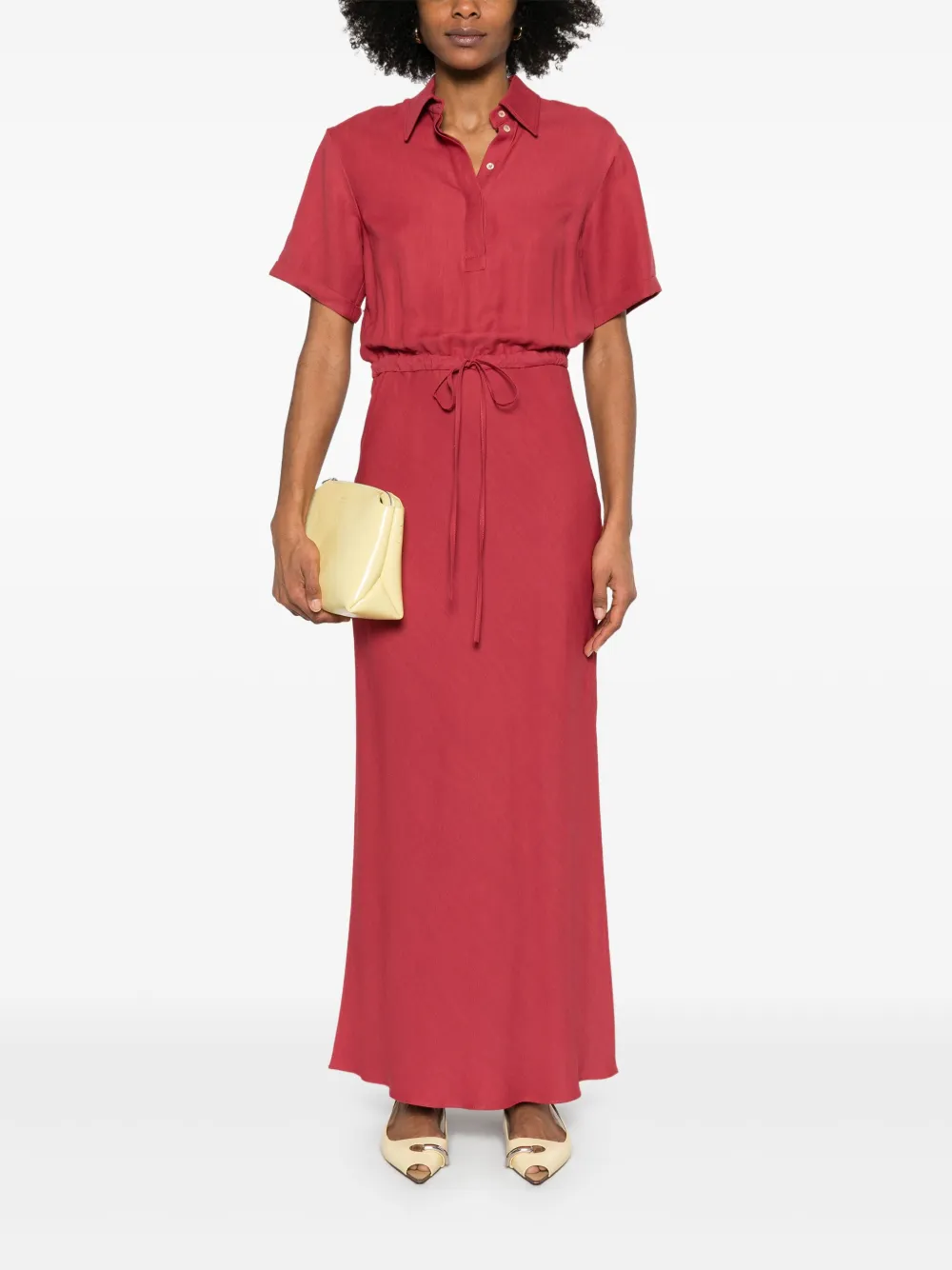 Brunello Cucinelli Twill maxi-jurk - Rood