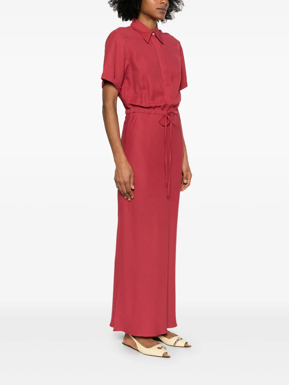 Brunello Cucinelli Twill maxi-jurk Rood