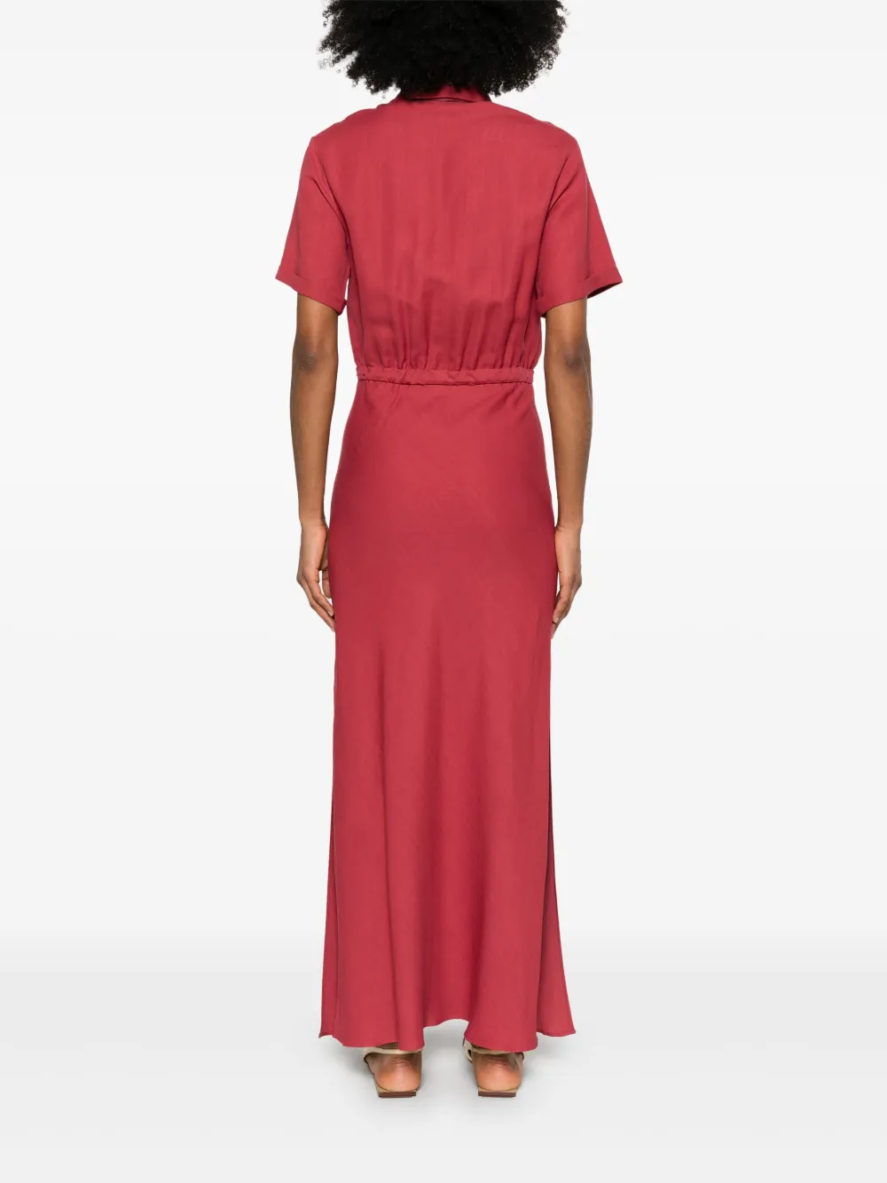 Brunello Cucinelli Twill maxi-jurk Rood