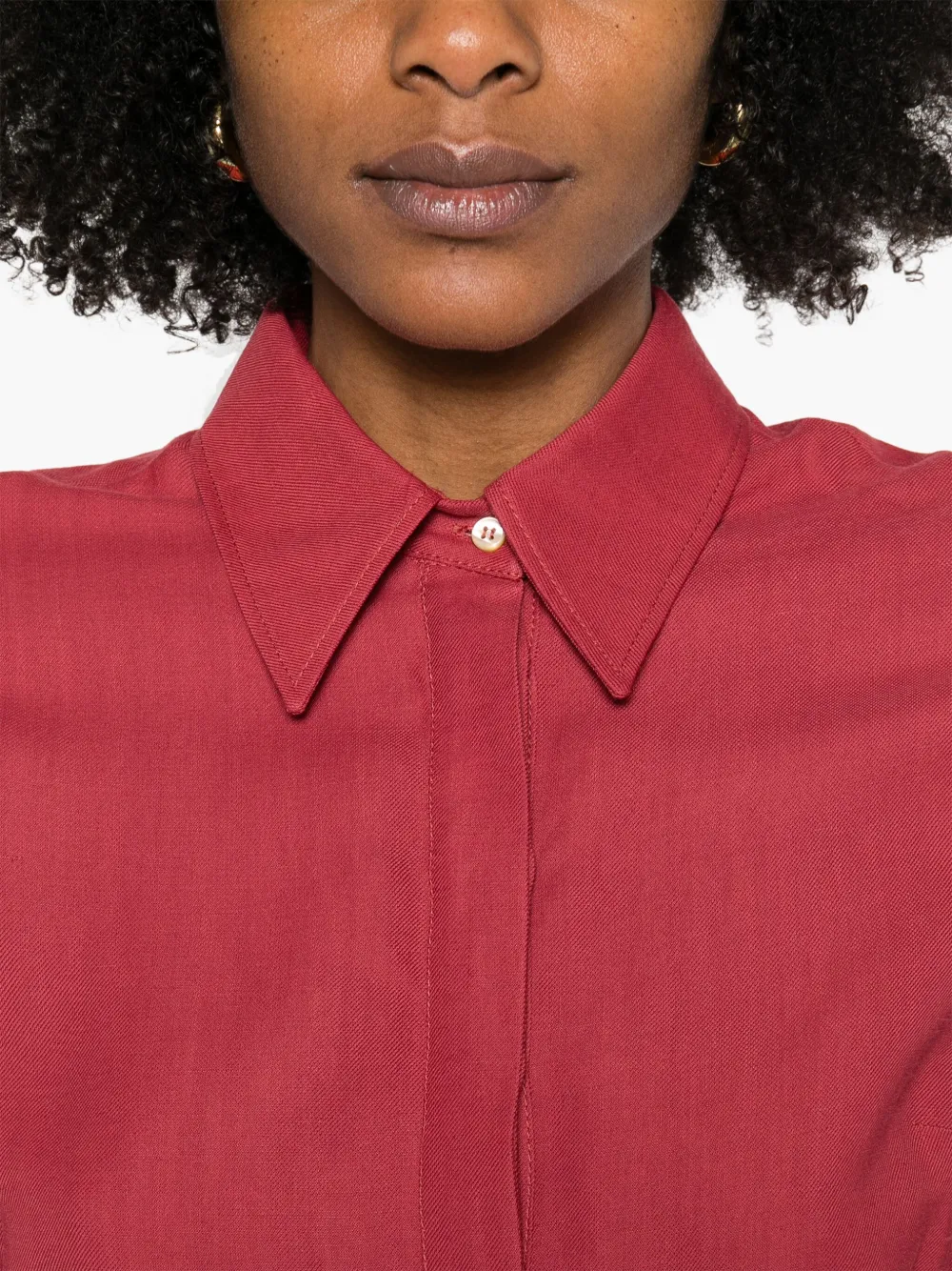 Brunello Cucinelli Twill maxi-jurk Rood