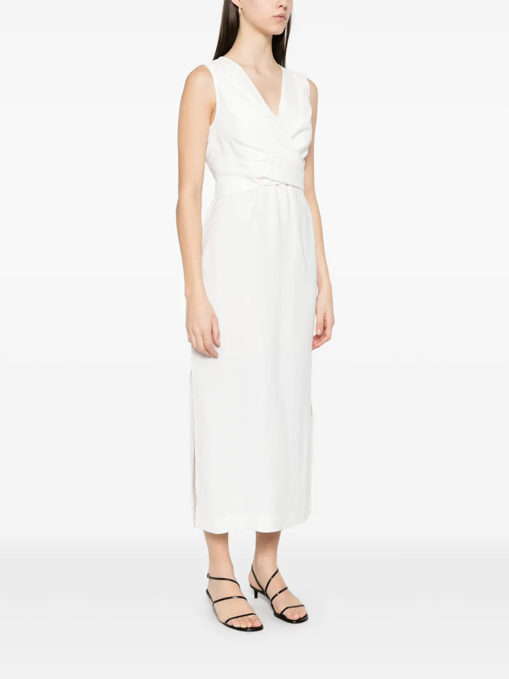 Brunello Cucinelli Twill midi-jurk Wit