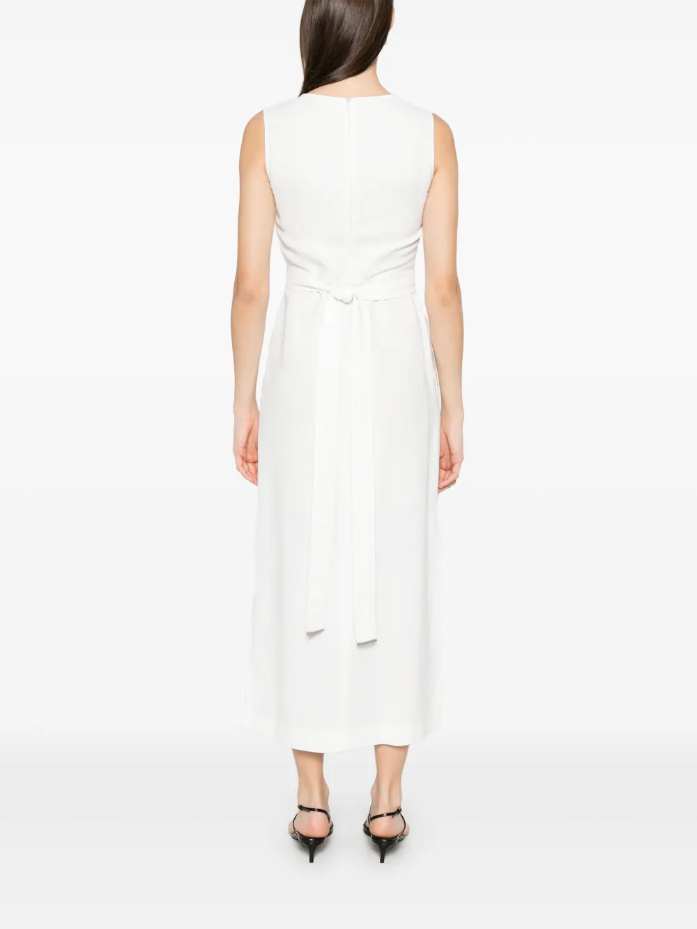 Brunello Cucinelli Twill midi-jurk Wit