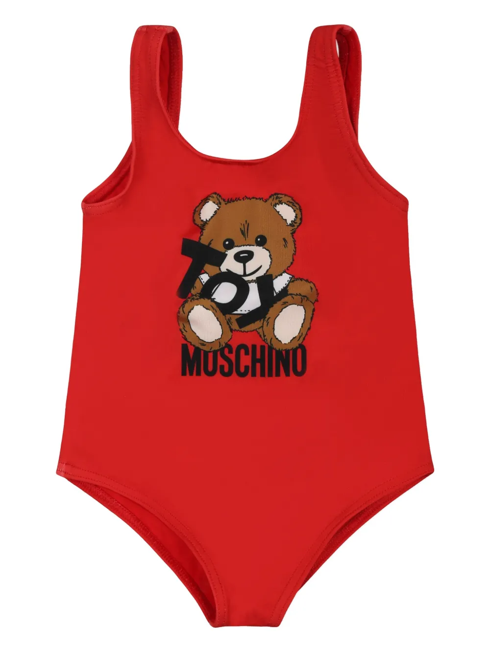 Moschino Teddy Bear-motif Swimsuit In Red