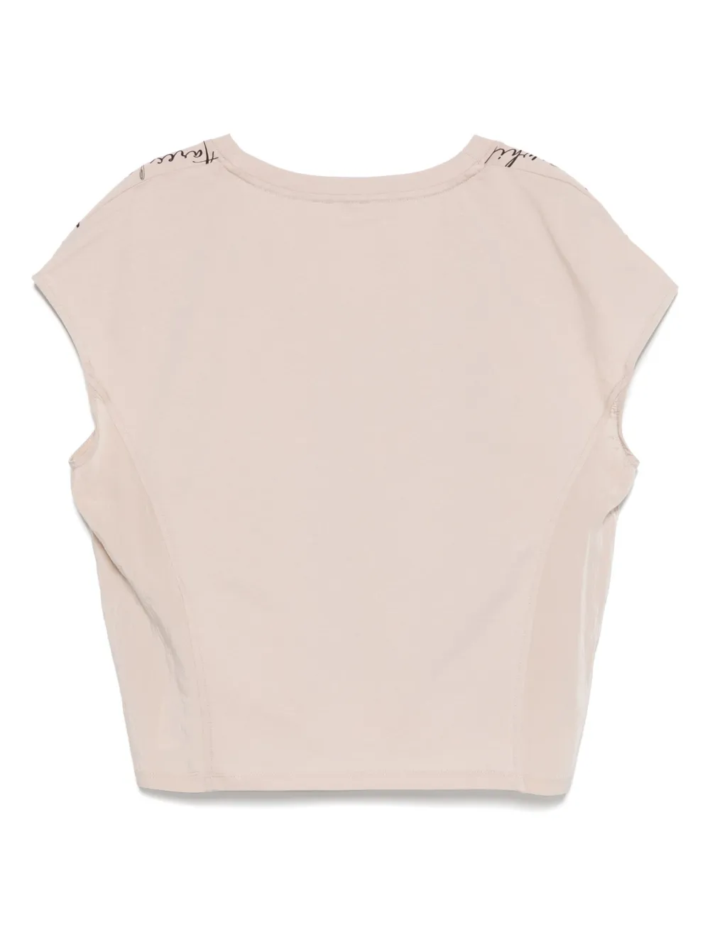 LIU JO T-shirt met kristallen en print - Beige