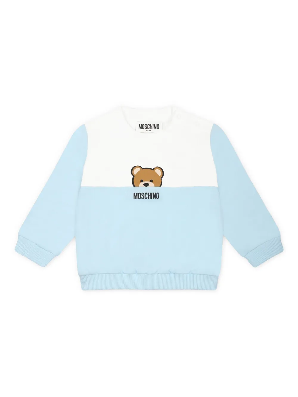 Moschino Kids Sweater met teddybeerprint Blauw