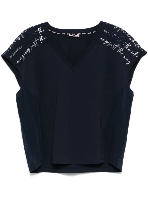 LIU JO crystal-embellished printed T-shirt