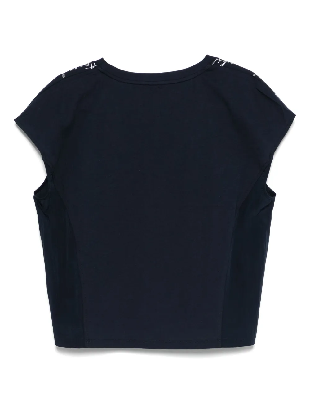 LIU JO T-shirt met kristallen en print - Blauw