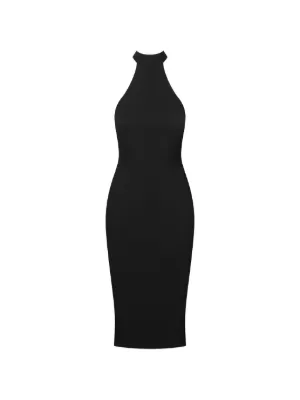 Maison Close Striped Midi Dress | Black | FARFETCH SK