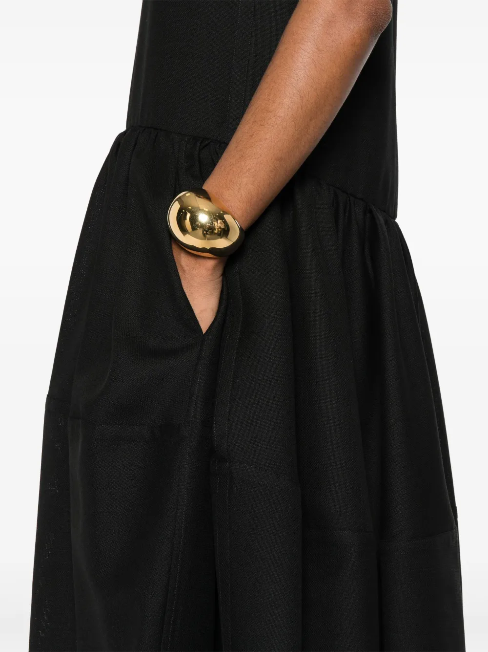 Jil Sander Wollen midi-jurk Zwart