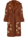 Ermanno Scervino embroidery trench coat - Brown