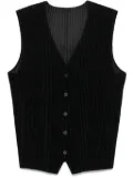 Issey Miyake Men ribbed gilet - Black