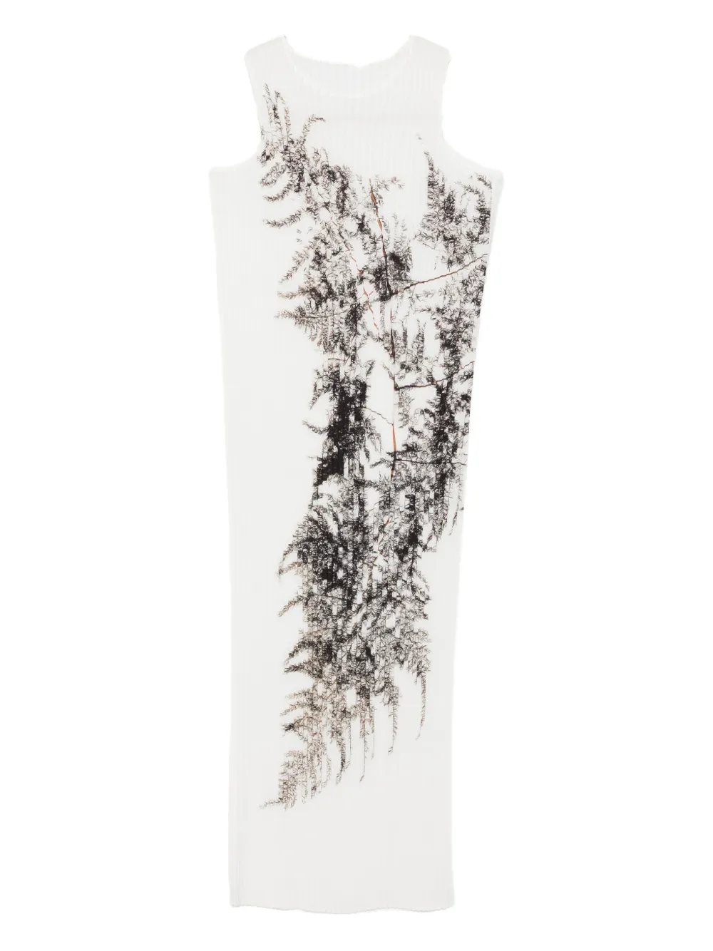 Issey Miyake Pressed Flora midi dress Wit