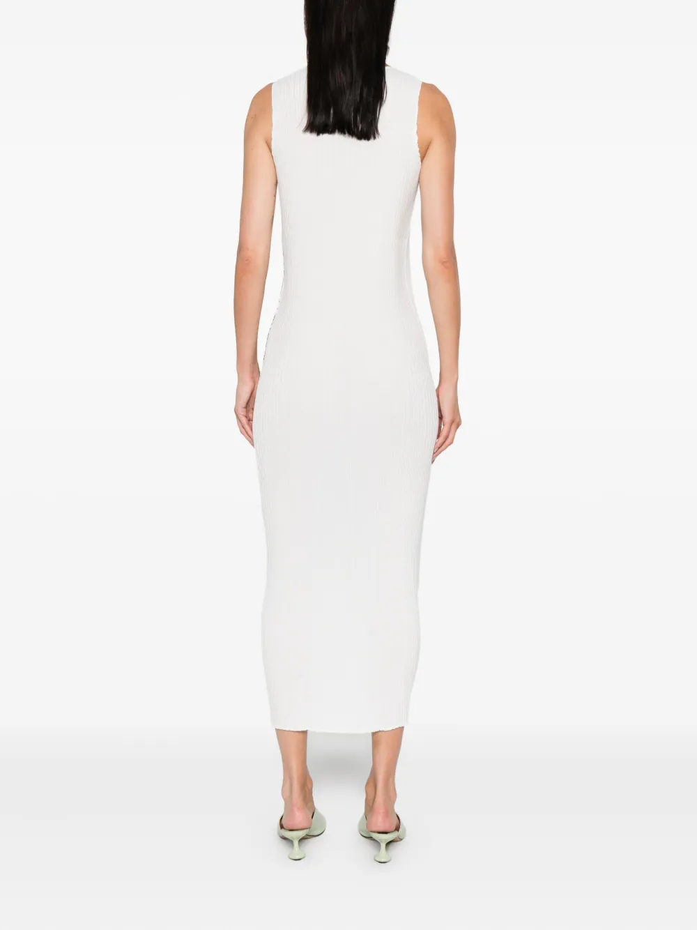 Issey Miyake Pressed Flora midi dress Wit