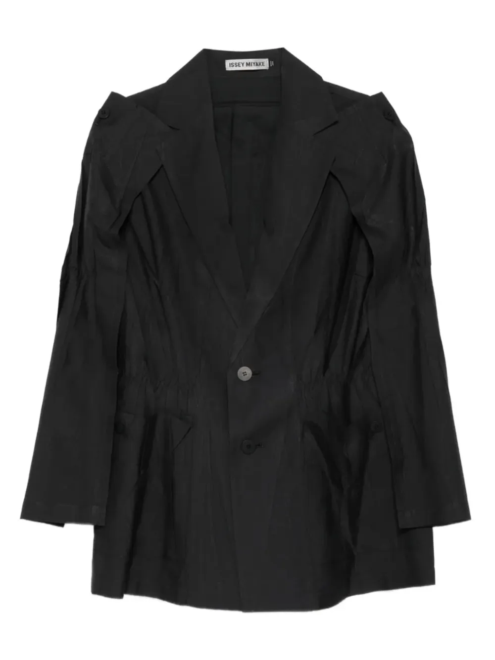 Issey Miyake Gekreukte en geperste blazer Zwart