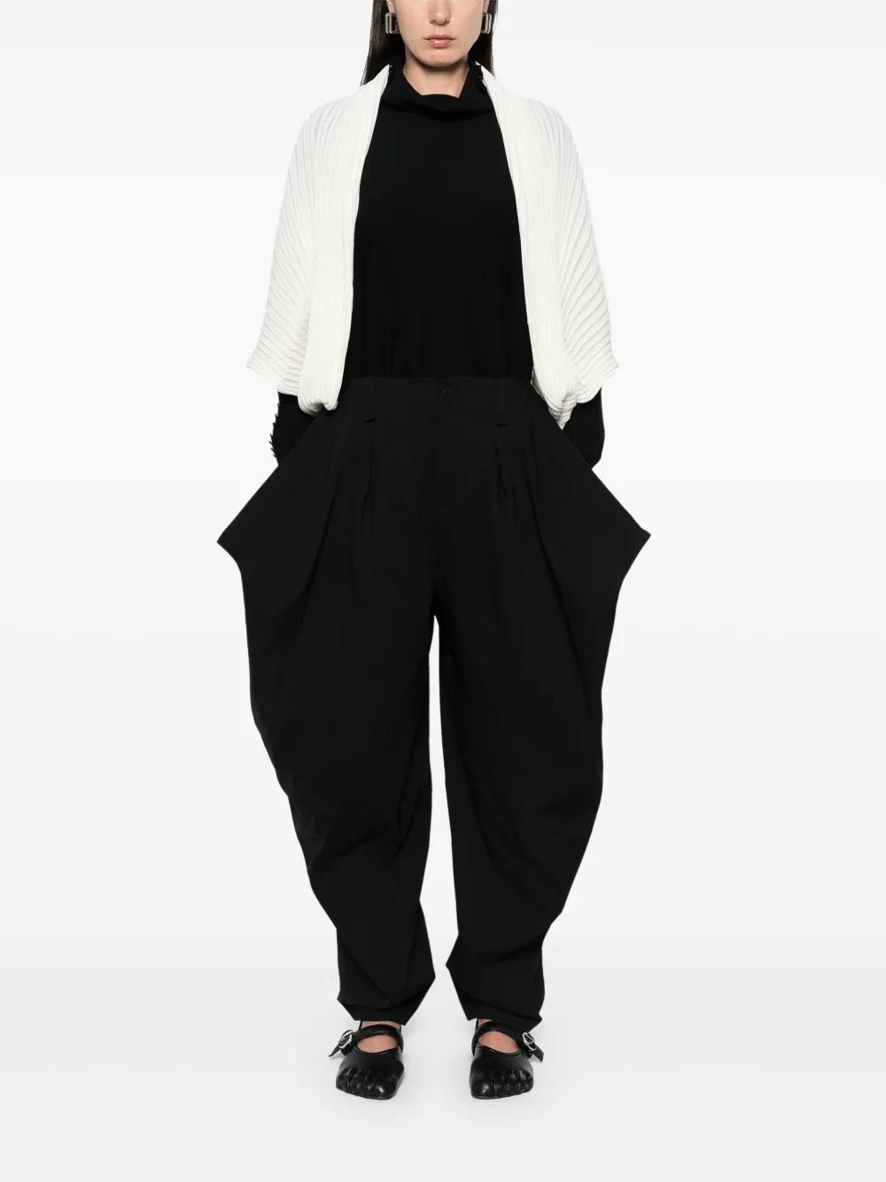 Issey Miyake Ribgebreid vest Wit