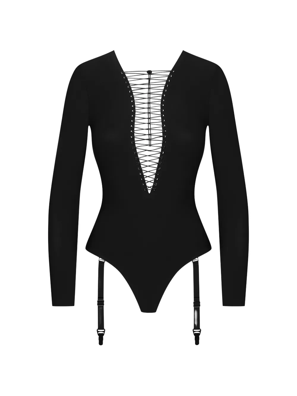 Maison Close Body mit Hosenträgern - Schwarz