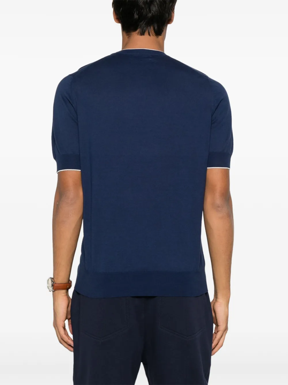 Brunello Cucinelli Fijngebreid T-shirt Blauw