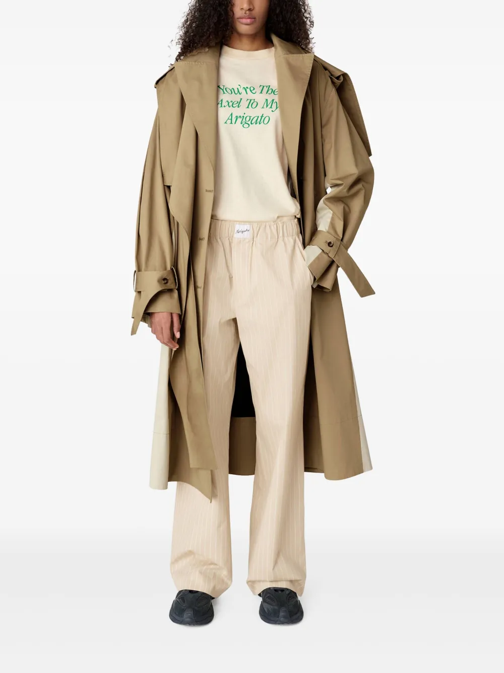 Axel Arigato Gestreepte katoenen broek - Beige