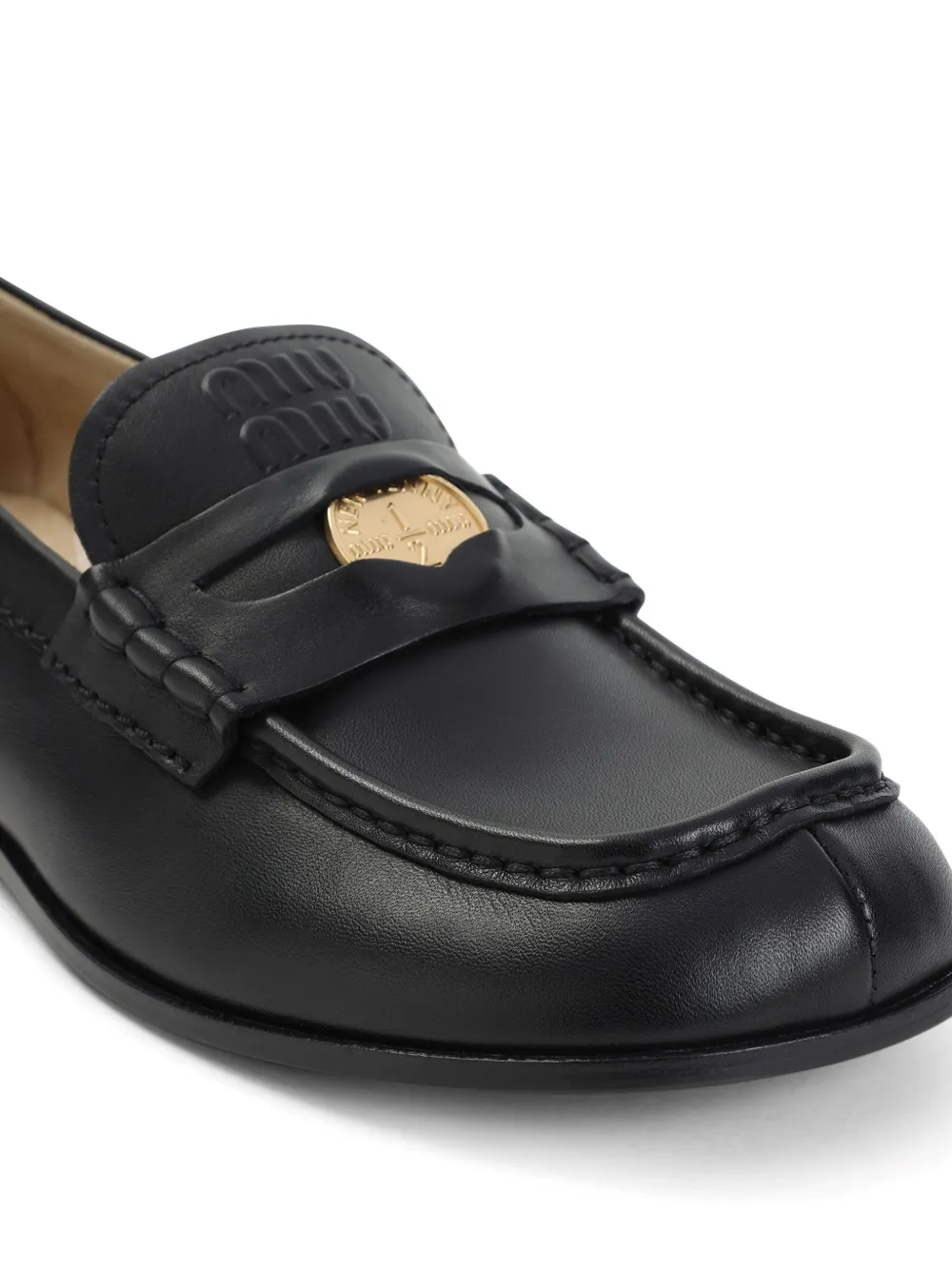 Miu Loafers met detail Zwart