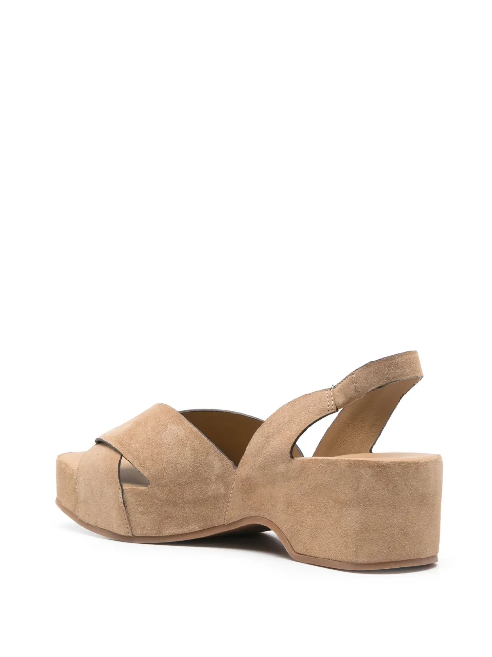 Del Carlo 50mm suede slingback sandals Brown