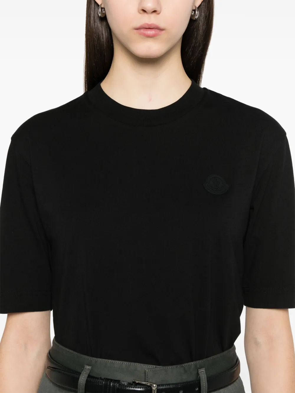 Moncler T-shirt met logopatch Zwart