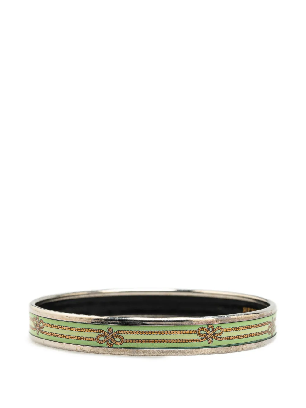 Hermès Pre-Owned 20th Century Narrow Rope Enamel Bangle 70 costume bracelet - Groen