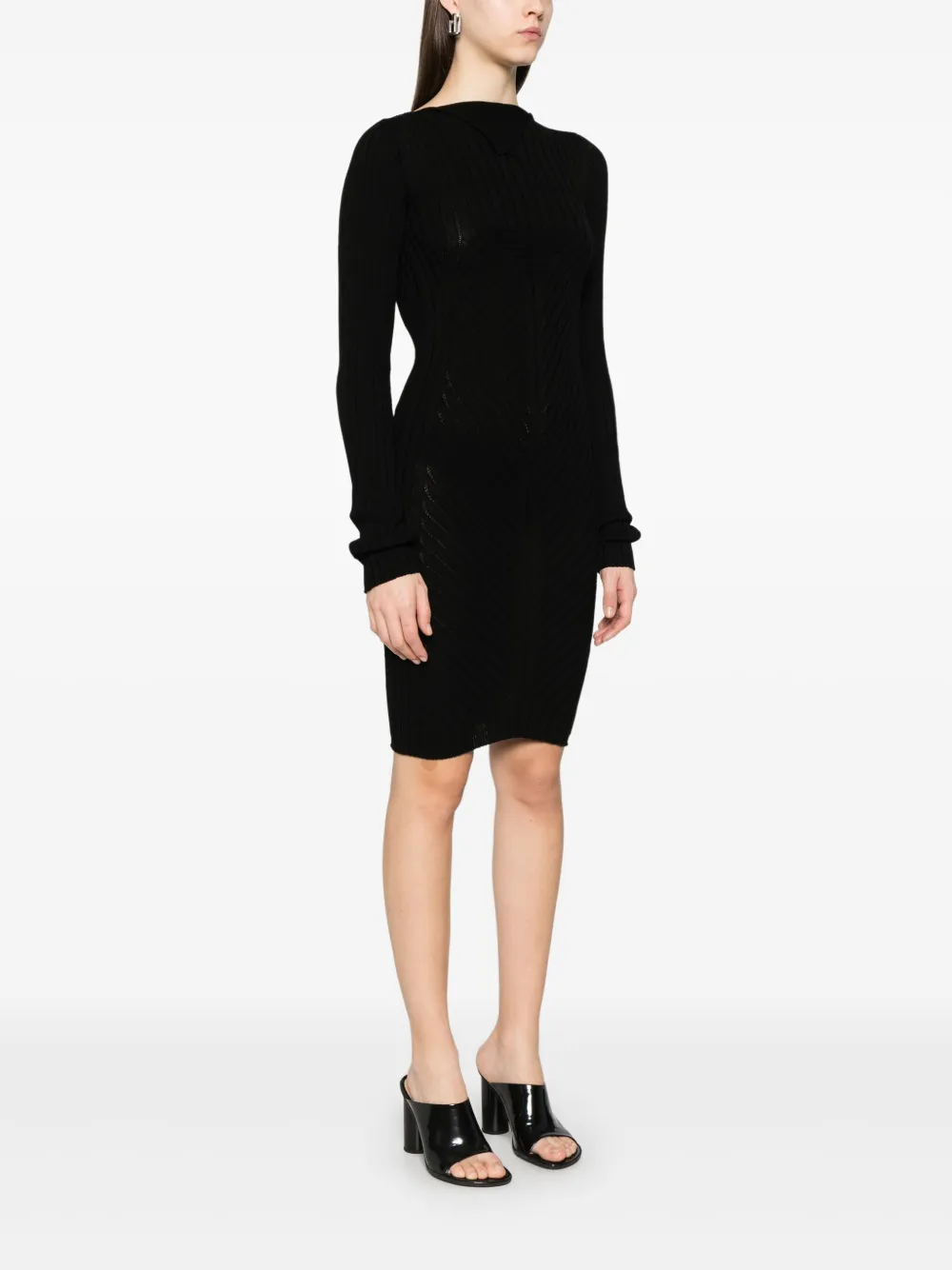 Rick Owens Gebreide mini-jurk Zwart
