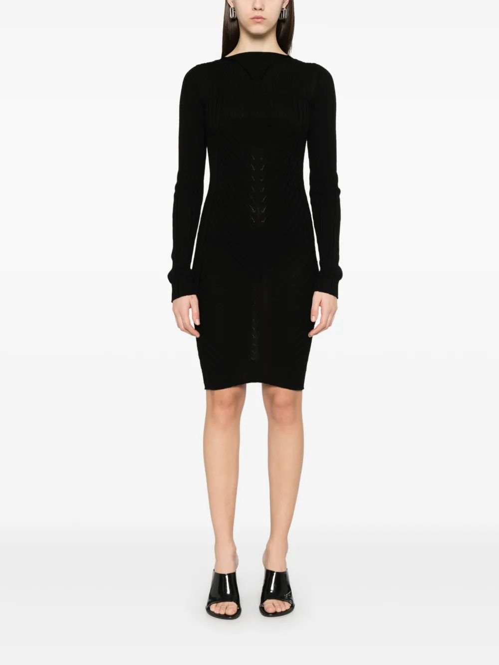 Rick Owens Gebreide mini-jurk Zwart
