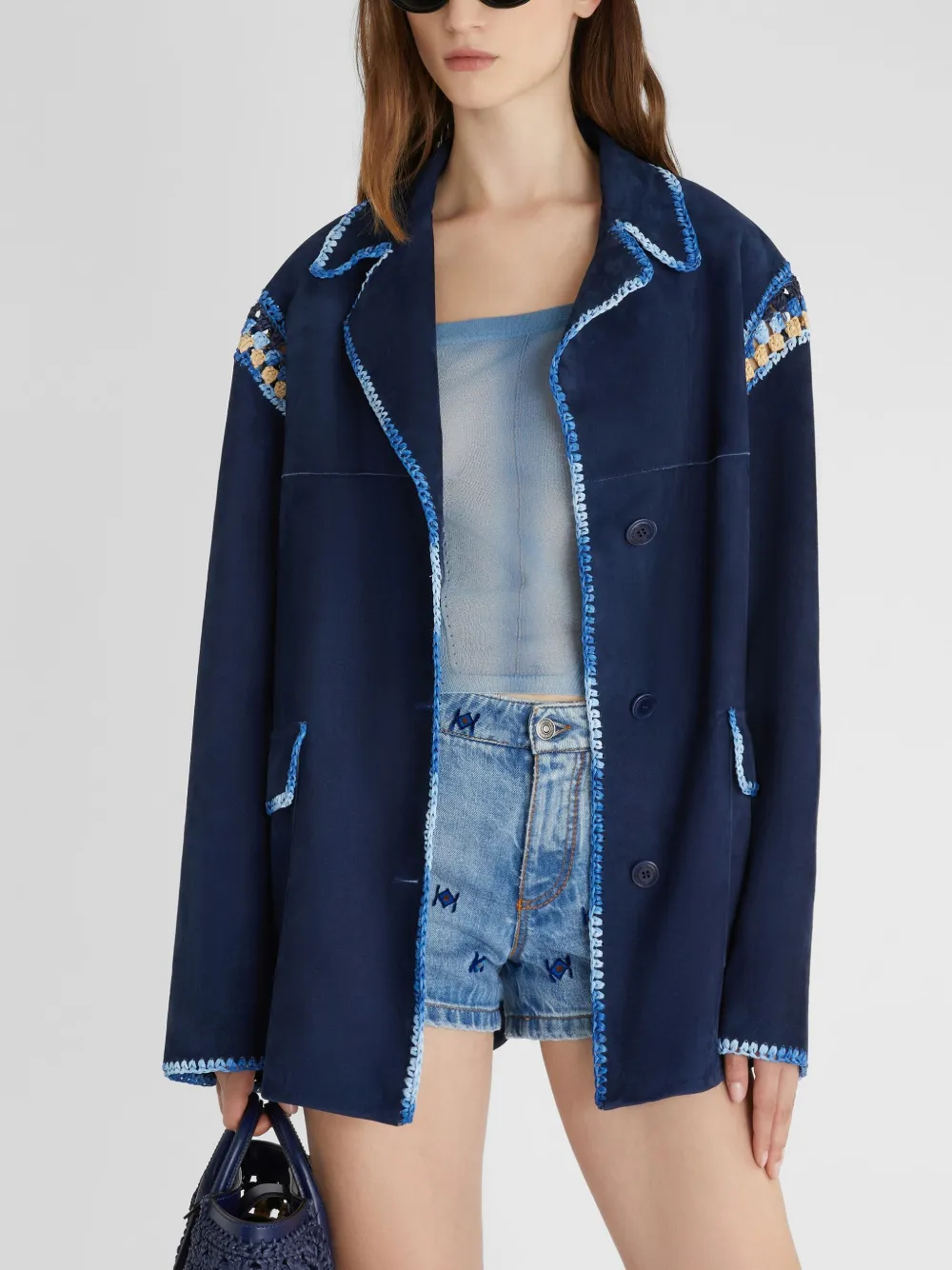 Ermanno Scervino Suède jack Blauw