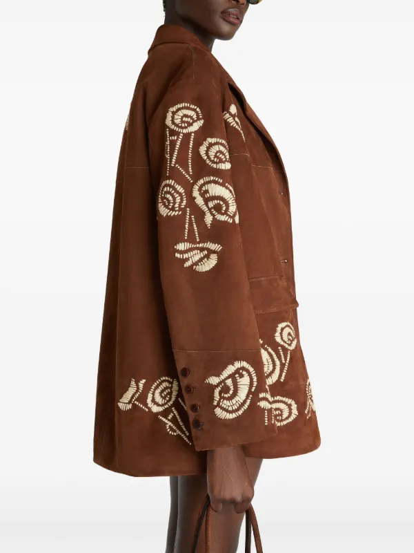 Ermanno Scervino single-breasted Suede Jacket | Brown | FARFETCH
