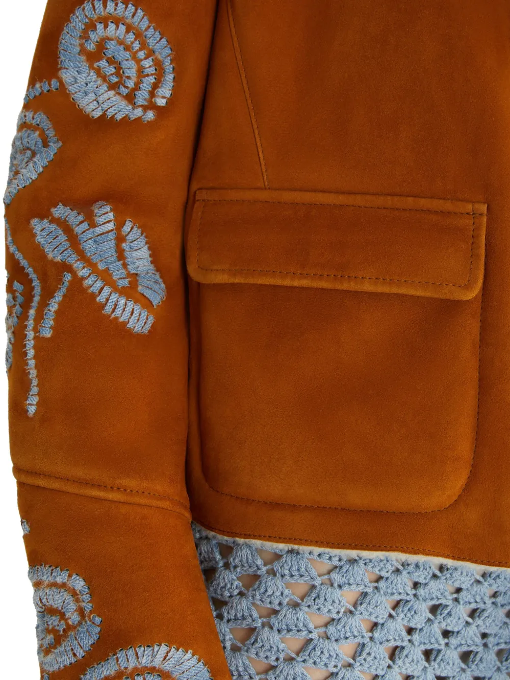 Ermanno Scervino Lammy jack met geborduurde bloemen Bruin