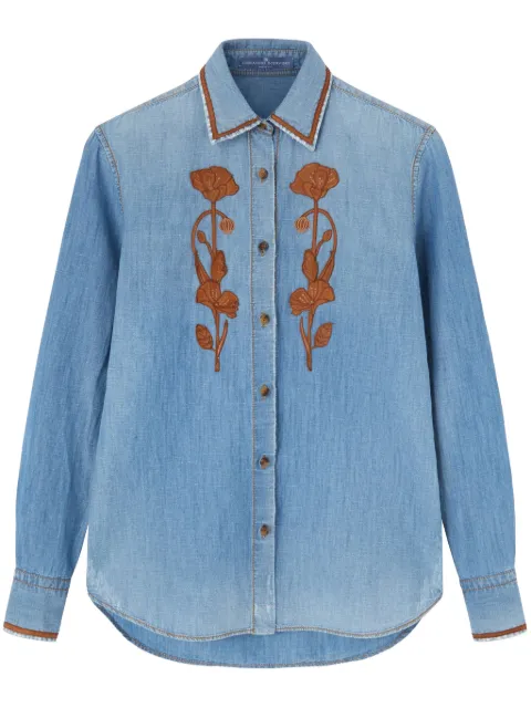 Ermanno Scervino floral-embroidered denim shirt 