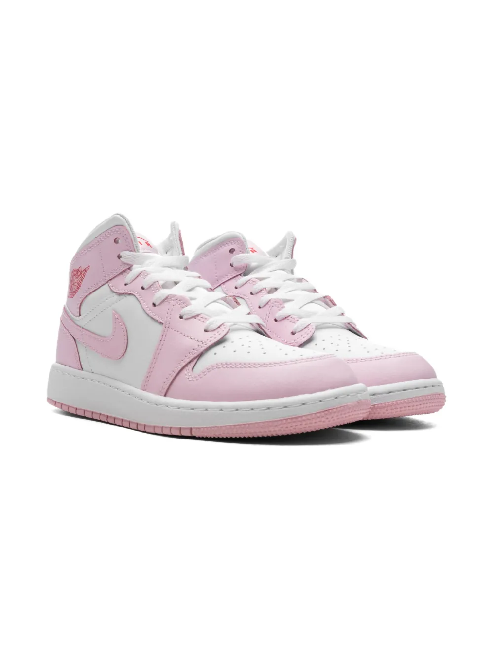 Jordan Kids Jordan 1 Mid "Pink Foam Fire Red" sneakers