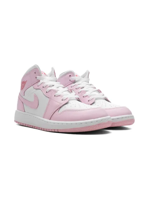 Jordan Kids tenis Jordan 1 Mid "Pink Foam/Fire Red"