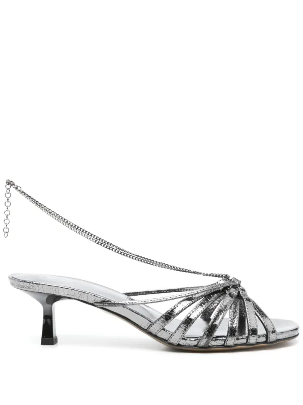 Golden Goose 45mm Leather Sandals in Grey