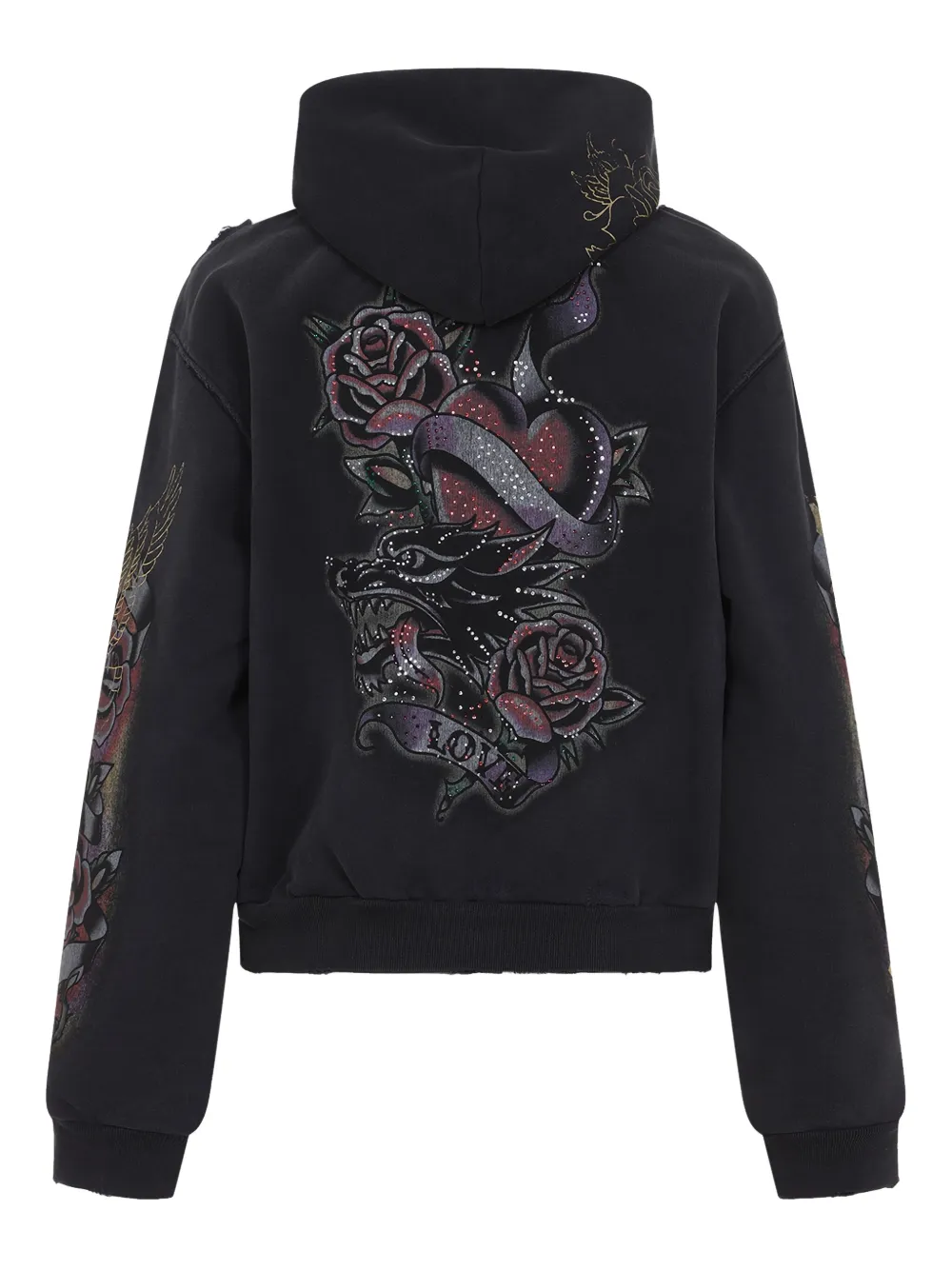 Balenciaga Tacky Tattoo Distressed hoodie - Zwart