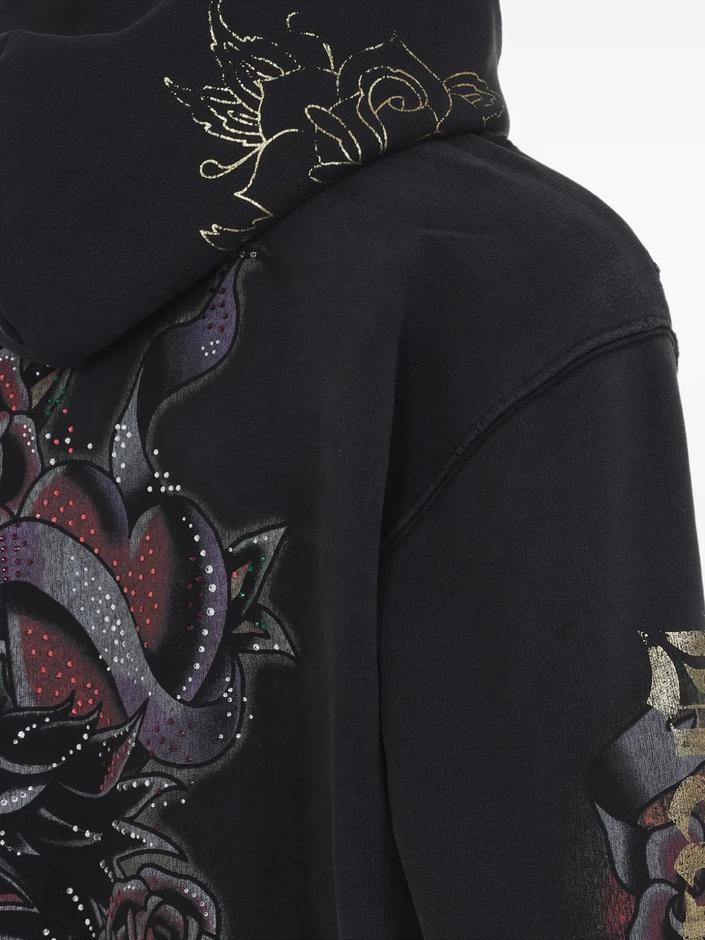 Balenciaga Tacky Tattoo gerafelde hoodie Zwart