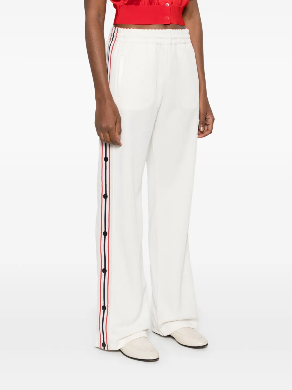 Shop Golden Goose Wide-leg Track Pants In Neutrals