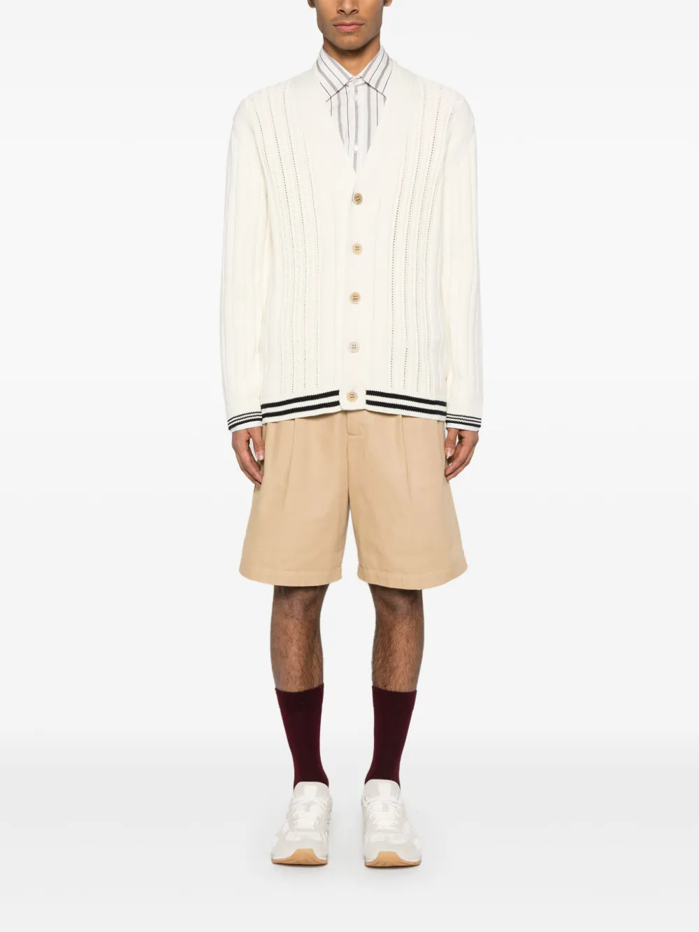 Golden Goose cable-knit cotton cardigan - Wit