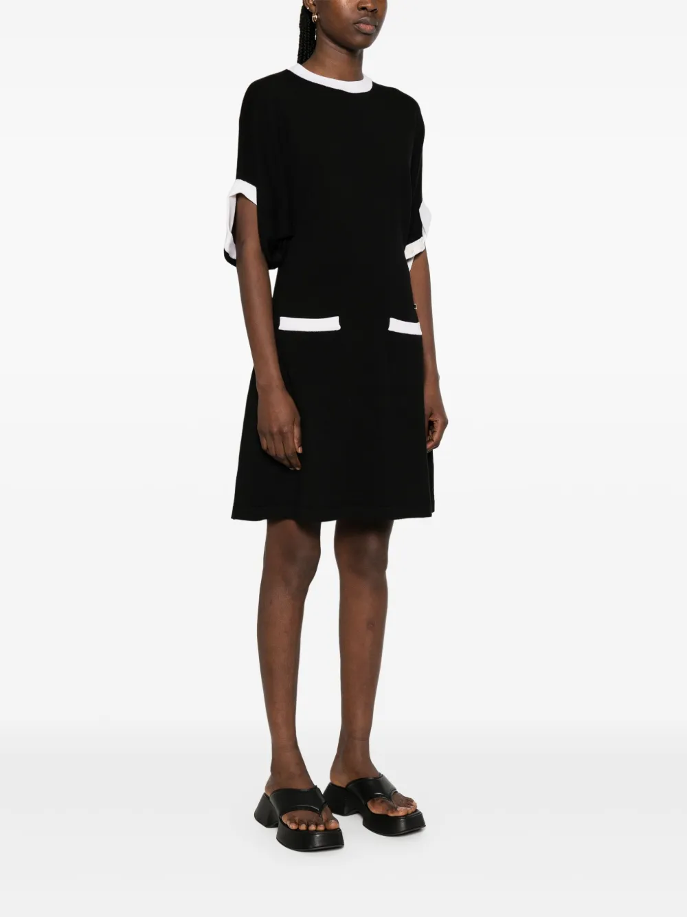 Moschino Mini-jurk met contrasterende afwerking Zwart