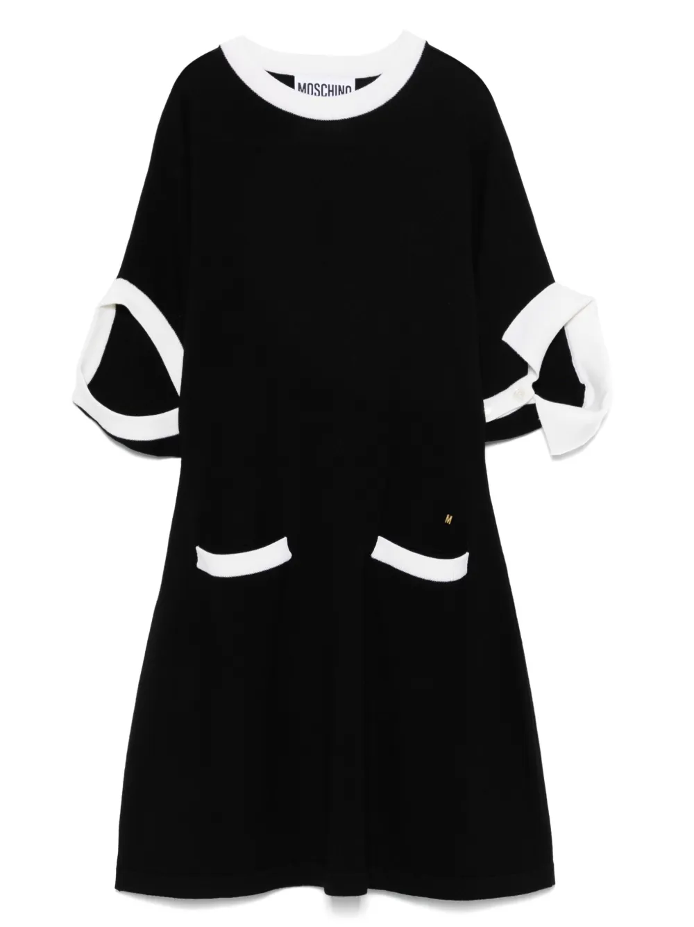 Moschino Mini-jurk met contrasterende afwerking Zwart