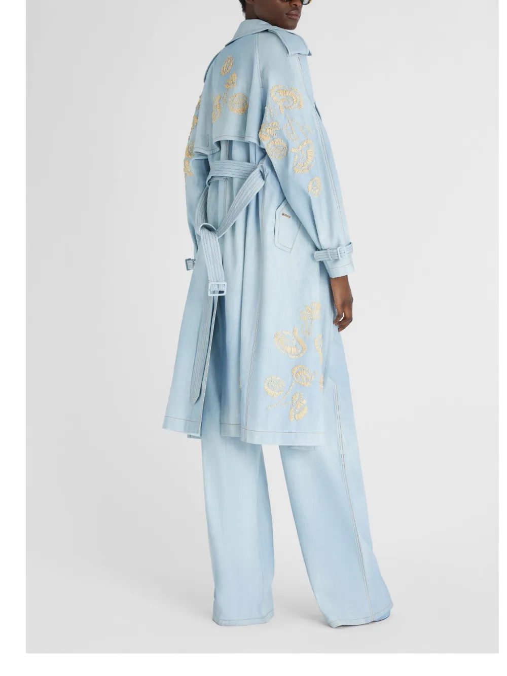 Ermanno Scervino Denim trenchcoat Blauw