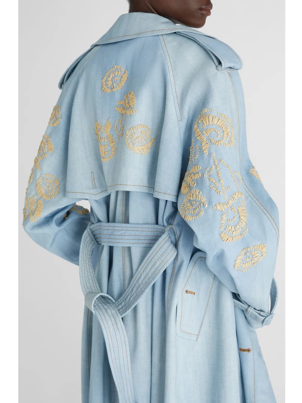 Ermanno Scervino Denim trenchcoat Blauw