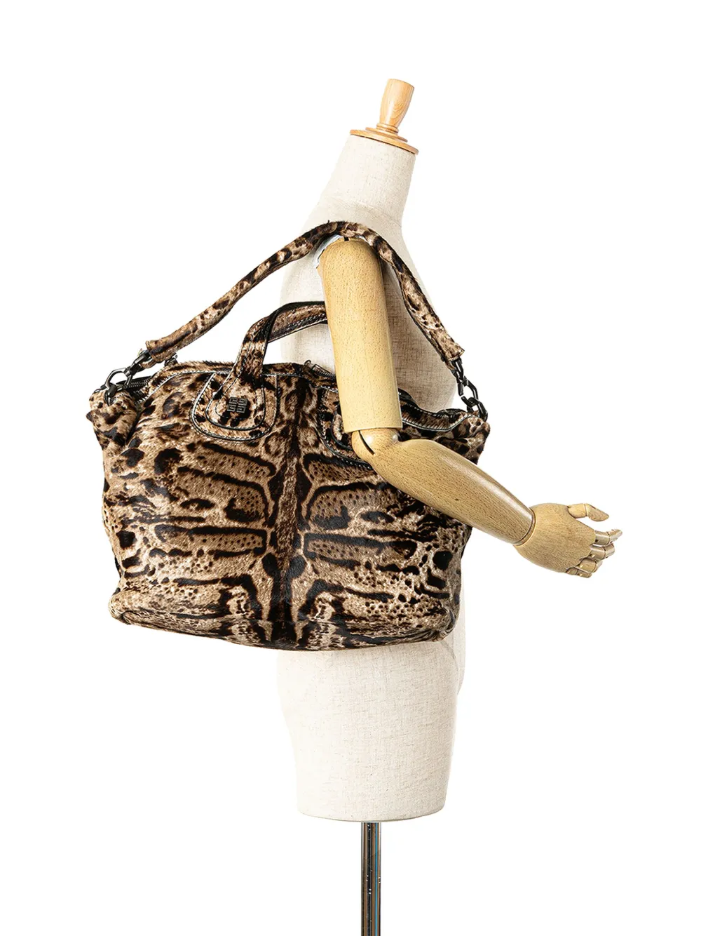 Givenchy Pre-Owned 2000-2024 medium Nightingale boekentas van kalfshaar met luipaardprint - Bruin