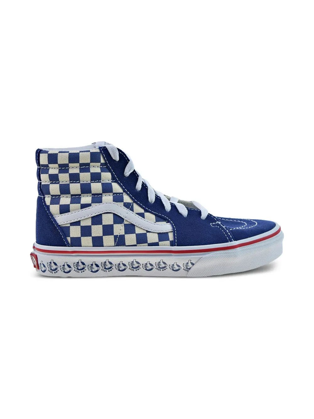 Vans Kids SK8-HI Checkerboard "True Navy White" sneakers Blauw