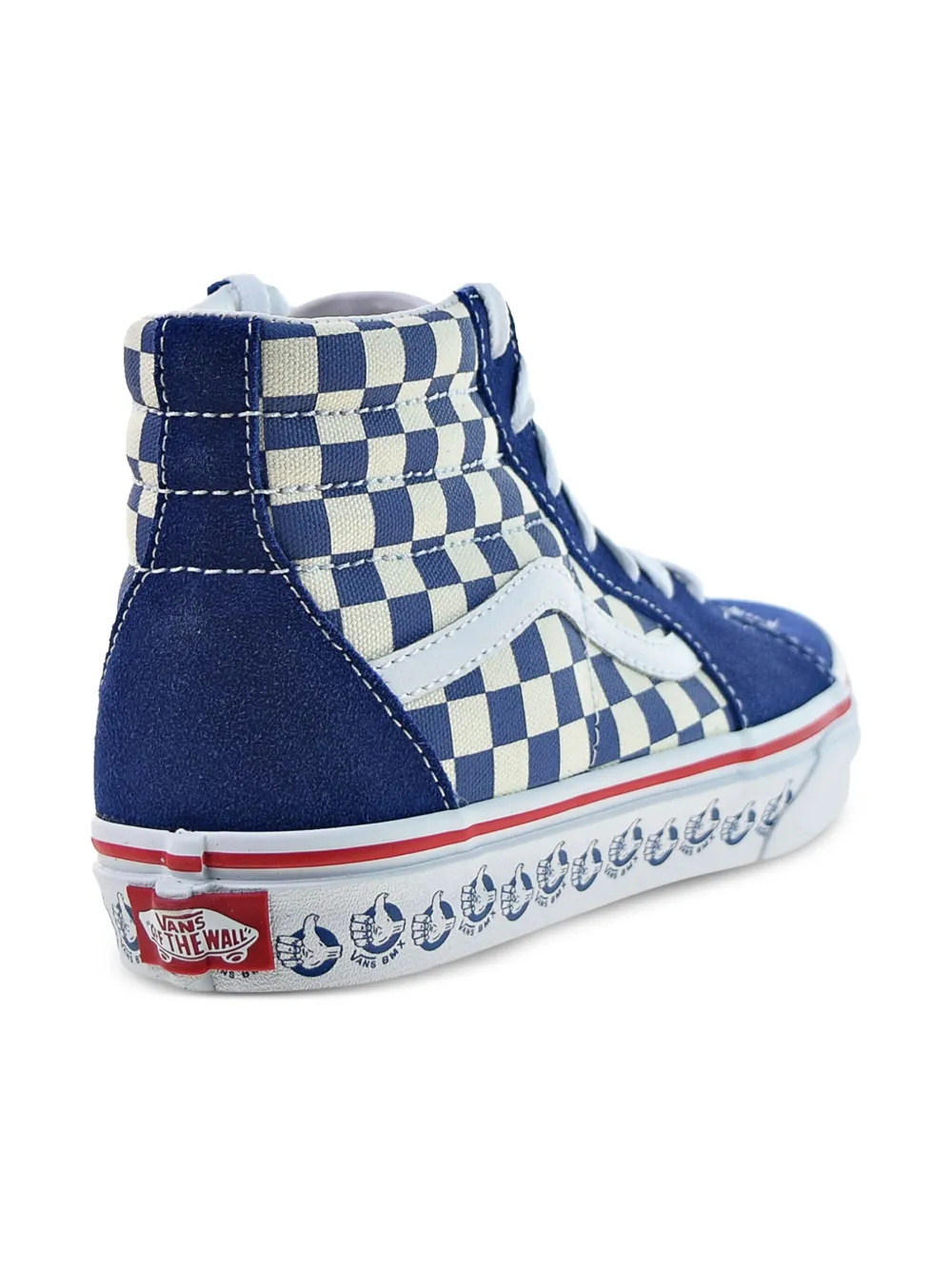 Vans Kids SK8-HI Checkerboard "True Navy White" sneakers Blauw