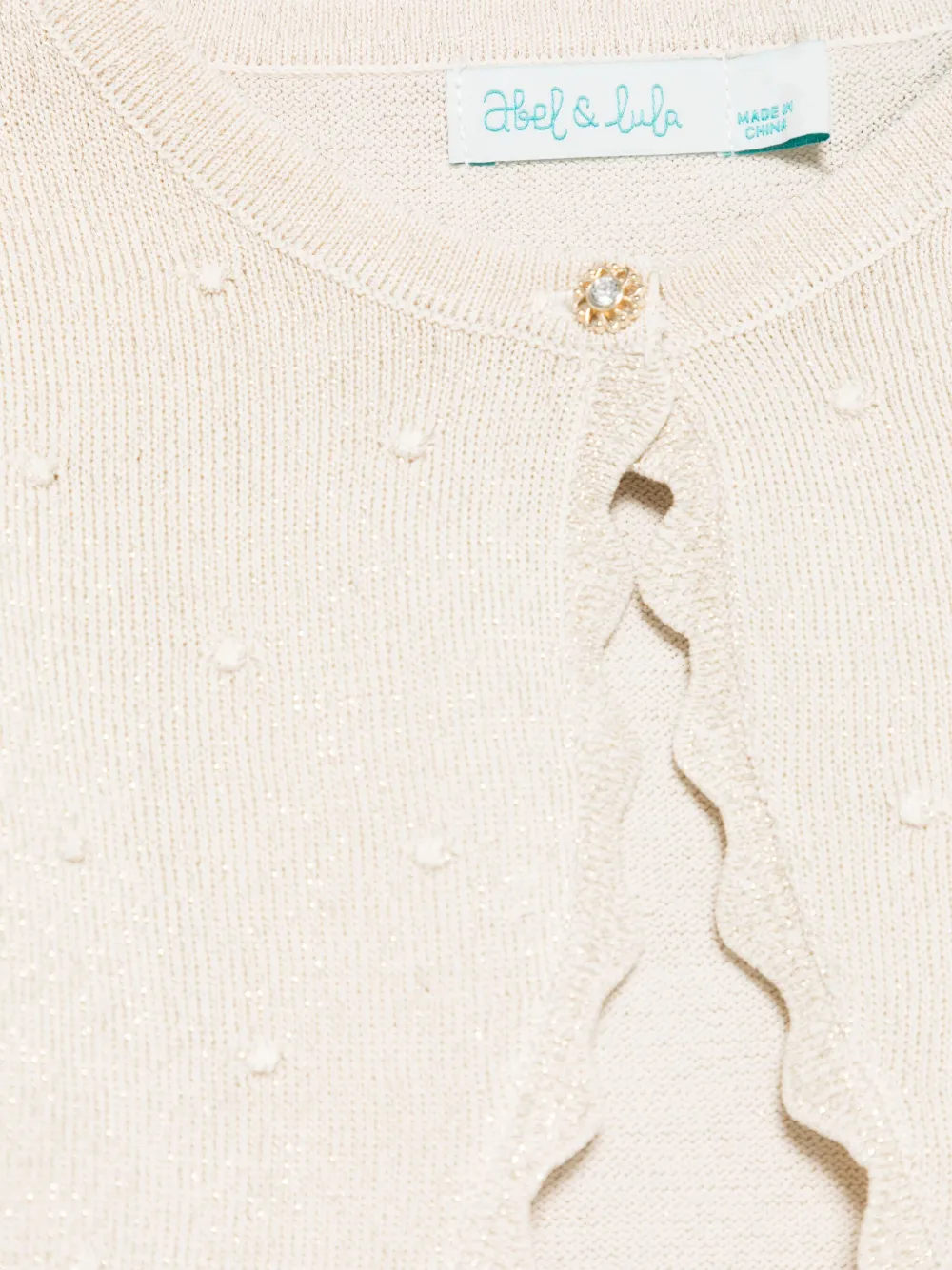Abel & Lula Tricot vest met franje Beige